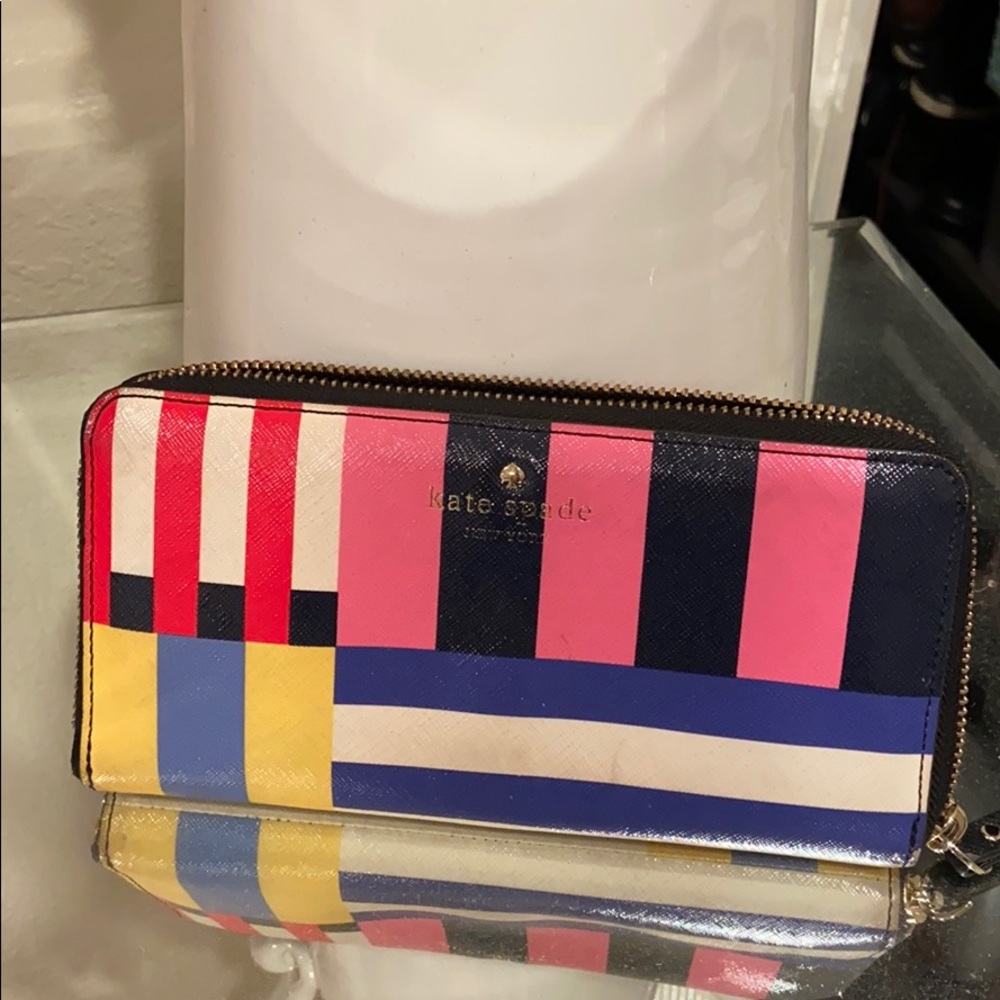 Kate spade multicolor striped wallet(2)